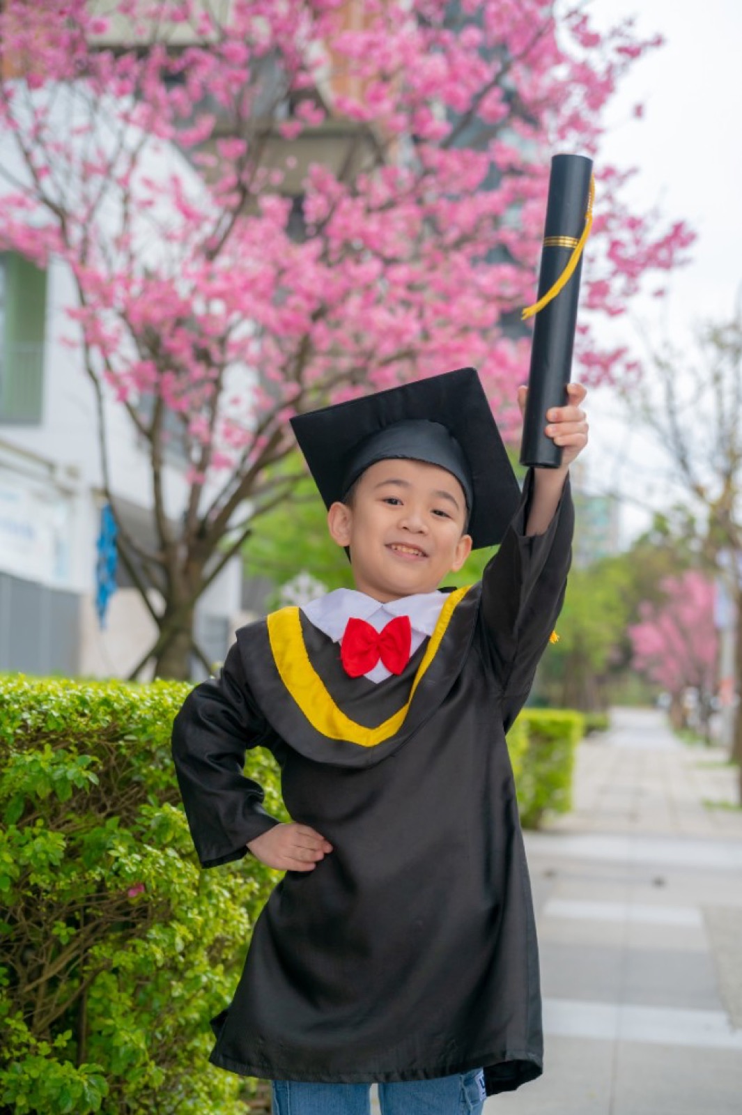 幼兒園畢業照 家庭合影戶外草地